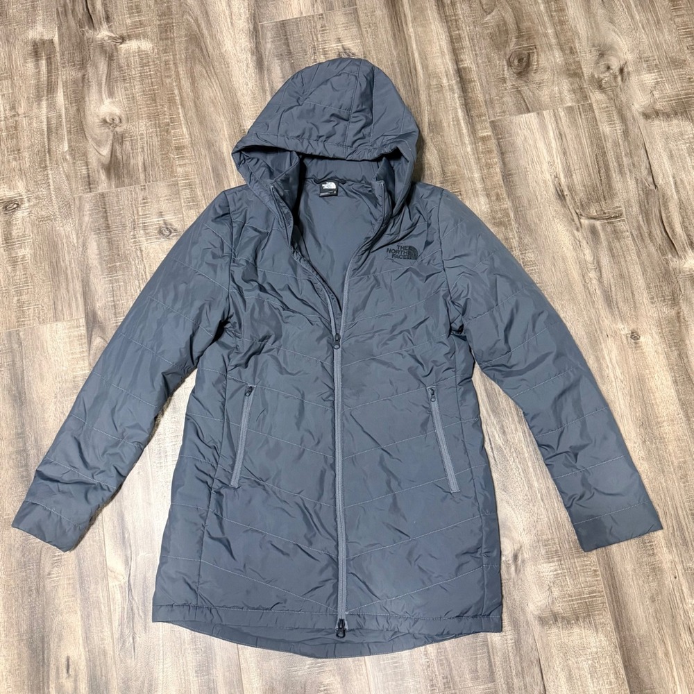 The North Face Womens Tamburello Parka Jacket Grey Insulated Hooded NF0A5GDX M
